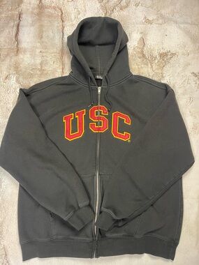 Heritage Black USC Full-Zip Hoodie with Metal Zipper